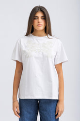 Embroidered White Oversized T-shirt