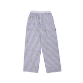 striped pants with gold figure
