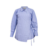 Baby blue striped blouse