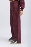 burgundy wide-legged sweatpants