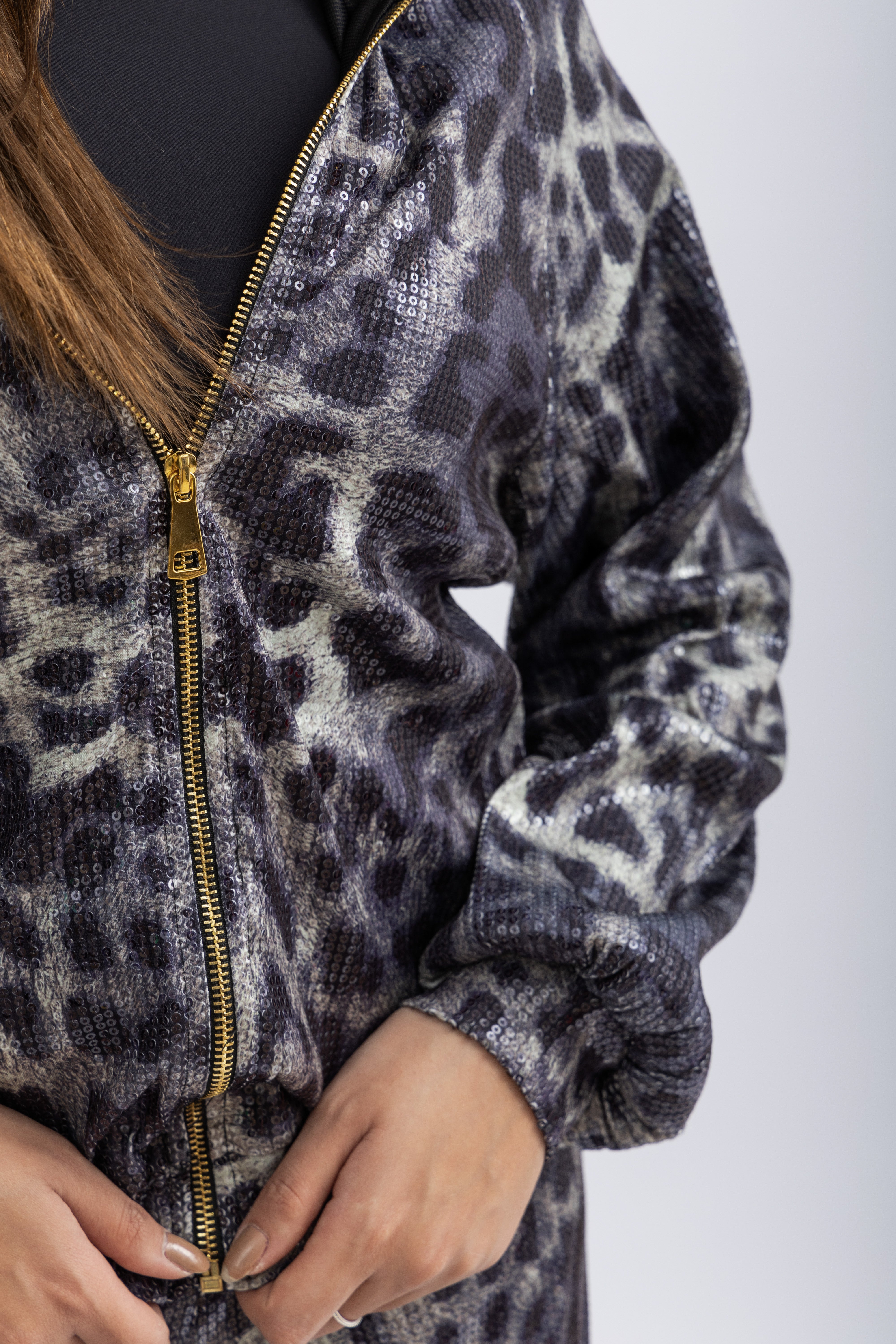 Leopard sequined jacket