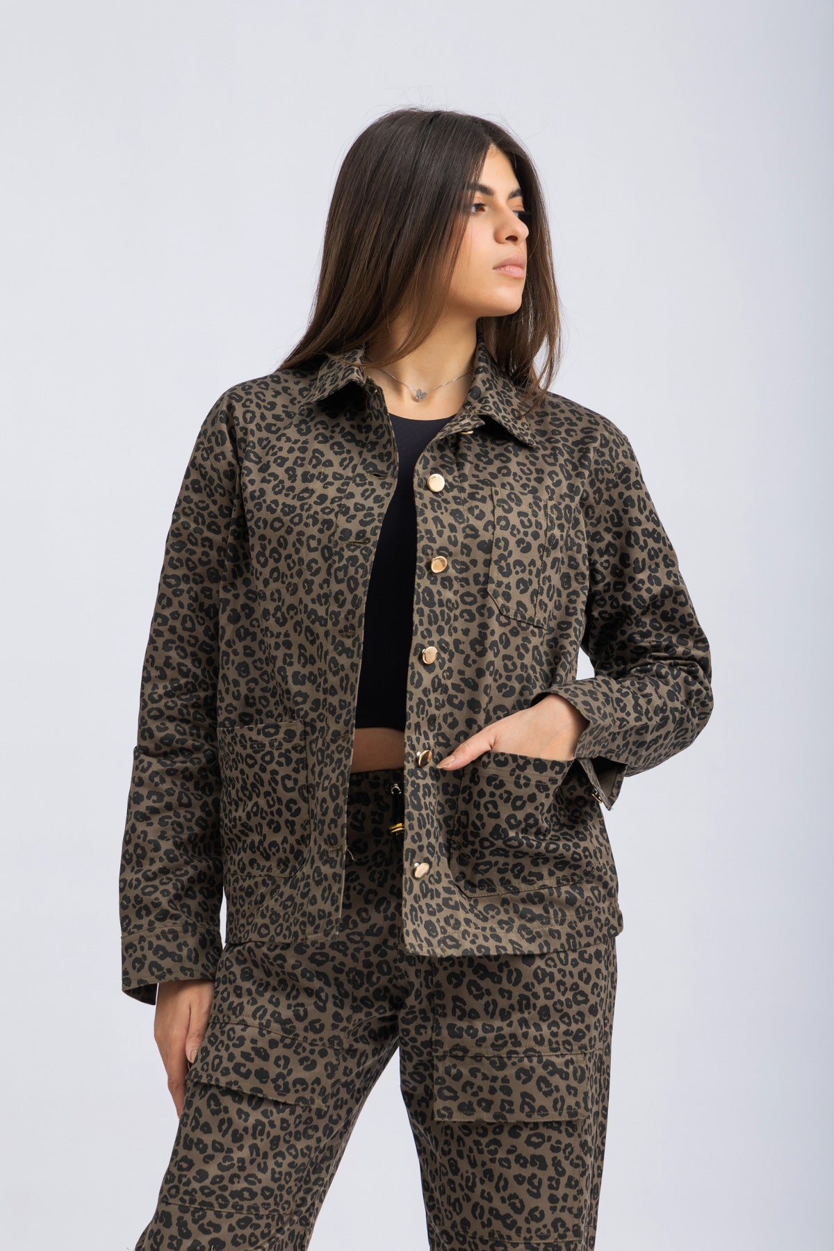 brown leopard jacket