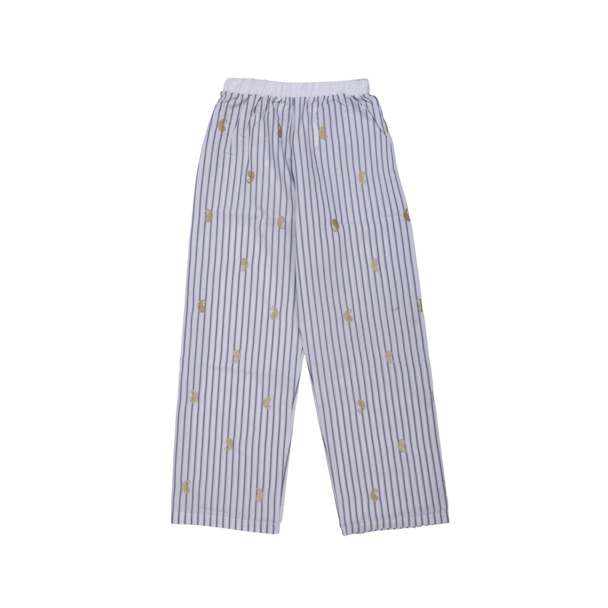 striped pants with gold figure