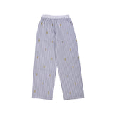 striped pants with gold figure