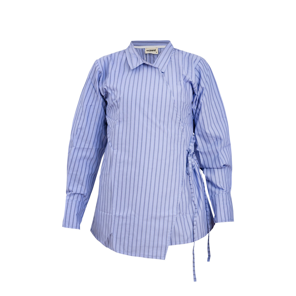 Baby blue striped blouse