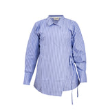 Baby blue striped blouse