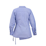 Baby blue striped blouse