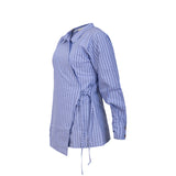 Baby blue striped blouse