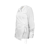 white blouse with thread