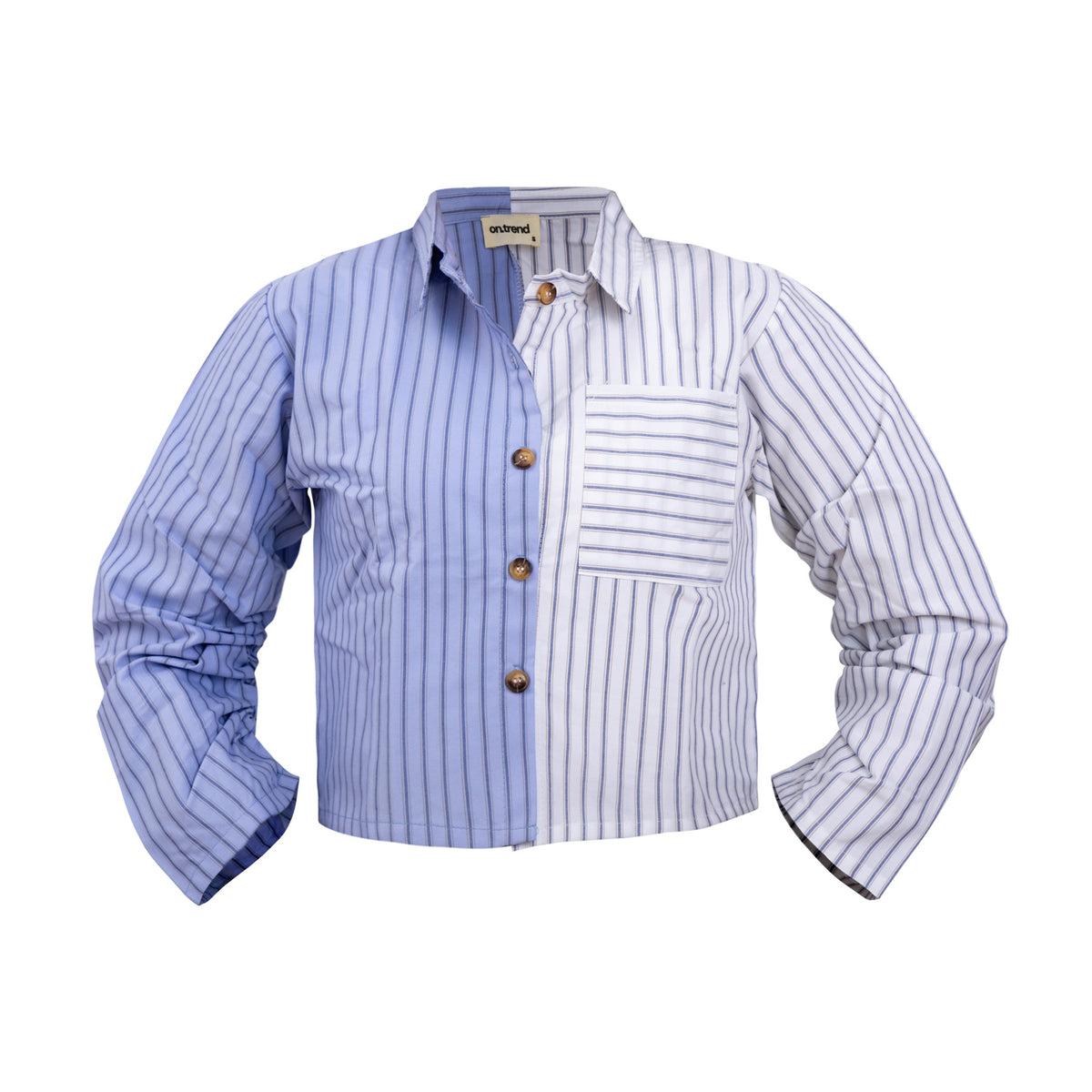 Half and half striped blouse