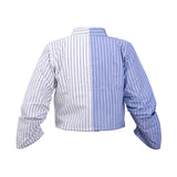 Half and half striped blouse